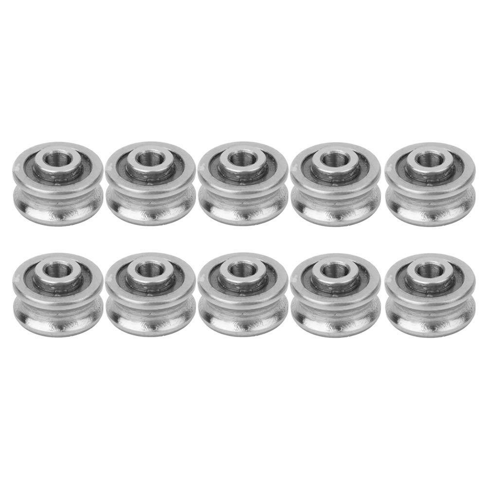 SG15 U Groove Track Guide Bearing, 5x17x8mm, Stainless Steel, Single Row, 10 Pack, for Computer Embroidery Machine Industrial Skateboard