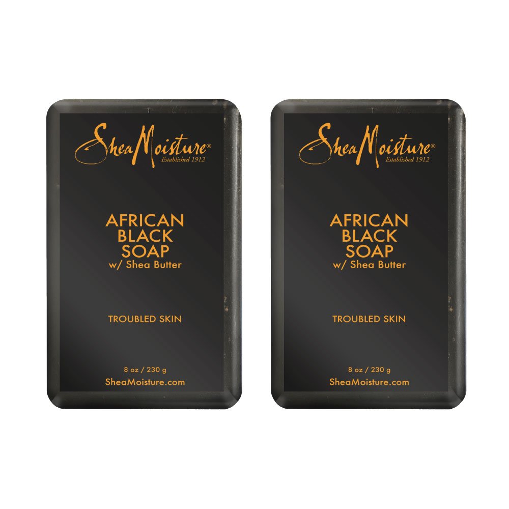 Shea Moisture African Black Soap With Shea Butter, 1 Count, Pack of 2
