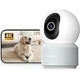 Anona Pano 4K UHD Indoor Camera, Pet/Dog/Baby Security Camera with Phone App, 360° Pan-Tilt, 2.4G/5G Dual-Band Wi-Fi 6, Auto-Tracking, Person/Pet/Baby Crying Detection, Privacy Mode, Two-Way Audio