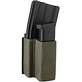 KRYDEX 5.56mm Magazine Pouch + 9mm .45 Pistol Mag Pouch Combo MOLLE Mag Holders with Quick Release Mag Pouch Insert