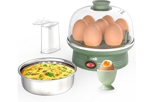 Efficient Macook Electric Egg Cooker (7 Eggs) - Stainless Steel Tray, Auto Shut-Off, Fast & Versatile Egg Cooking Options