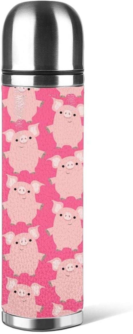 Amazon 可愛い豚 ピンク 水筒 マグボトル サーモスカップ 500ml 直飲み ステンレス ボトル ボトルコップタイプ 軽量 大容量 真空断熱 ケータイマグ ボトル コップ 付き 水筒 マグボトル オンライン通販