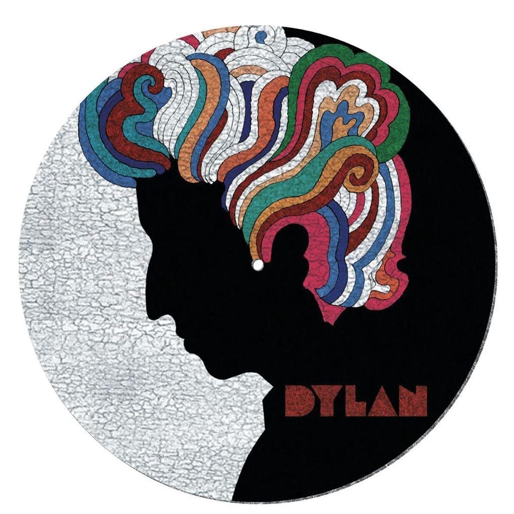 Pyramid International Bob Dylan Turntable Record Slip Mat for Mixing, DJ Scratching and Home Listening (Psychedelic Design) - Official Merchandise, black
