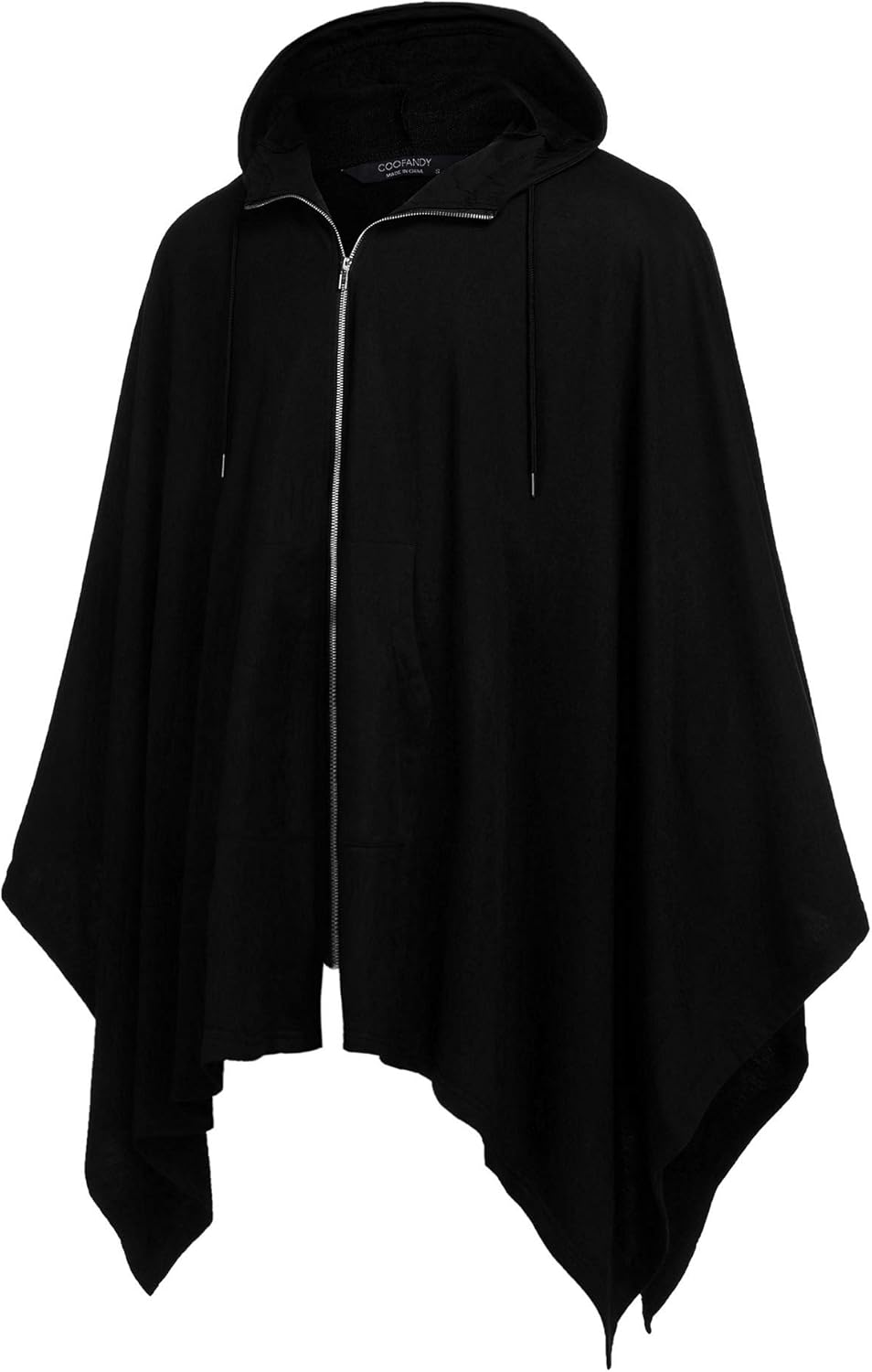 COOFANDY Men's Poncho Cape Hoodie Casual Irregular Coat Fashion Cardigan Cloak: Clothing