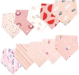 Discoball Lovely Baby Bandana Drool Bibs 10 Pack Pink Adjustable Snaps view 9