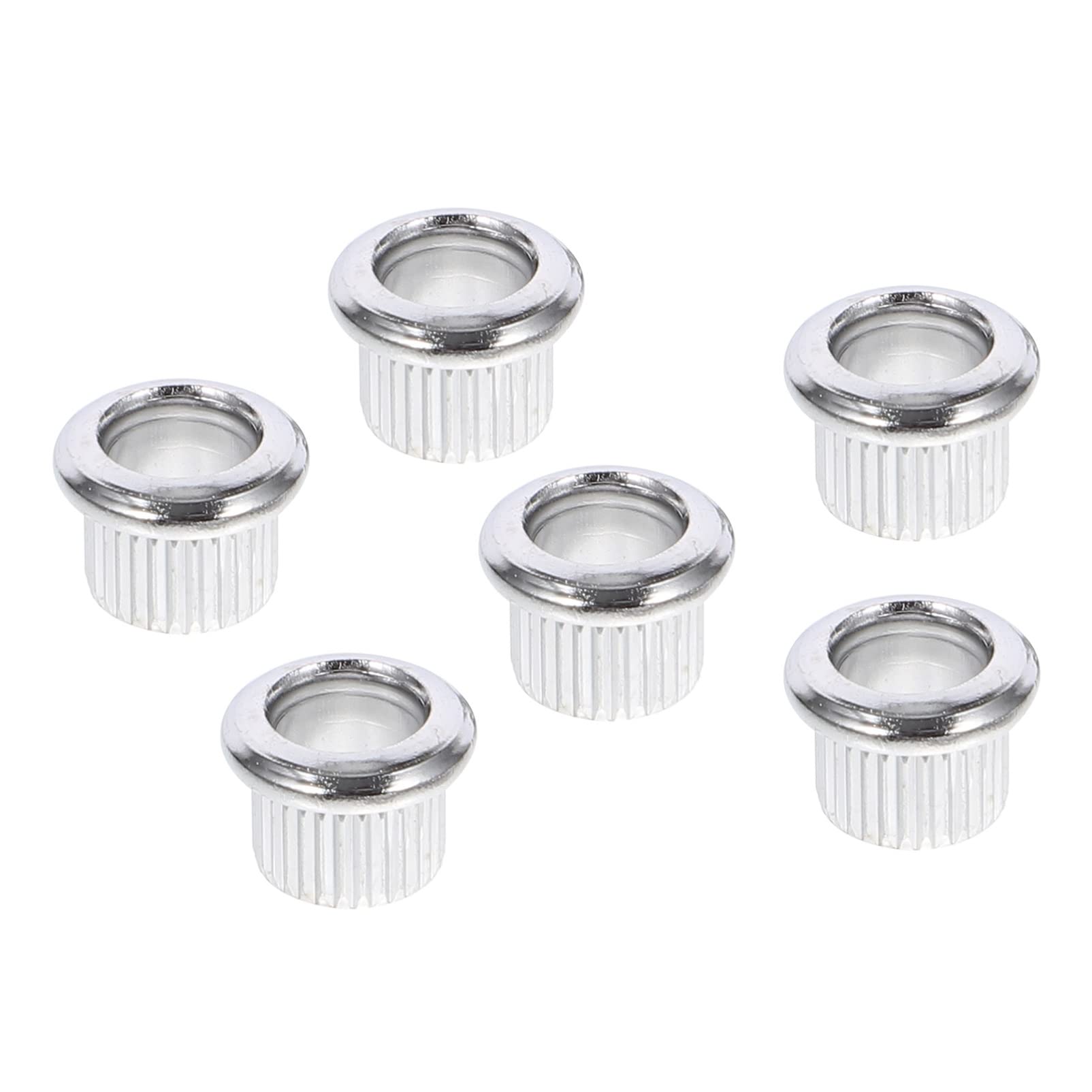 Milisten 6pcs Guitar String Mounting Ferrules Tuner Machine Heads Through Body Mounts String Caps for Electric Guitar Replacement Repair Parts Silver