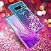 OEAGO Samsung Galaxy S10 Plus Case, Galaxy S10+ Case, Flowing Liquid Floating Bling Glitter Sparkle TPU Bumper Shockproof Girls Women Case for Samsung Galaxy S10+ Plus (6.4 inch 2019) - Teal Purple