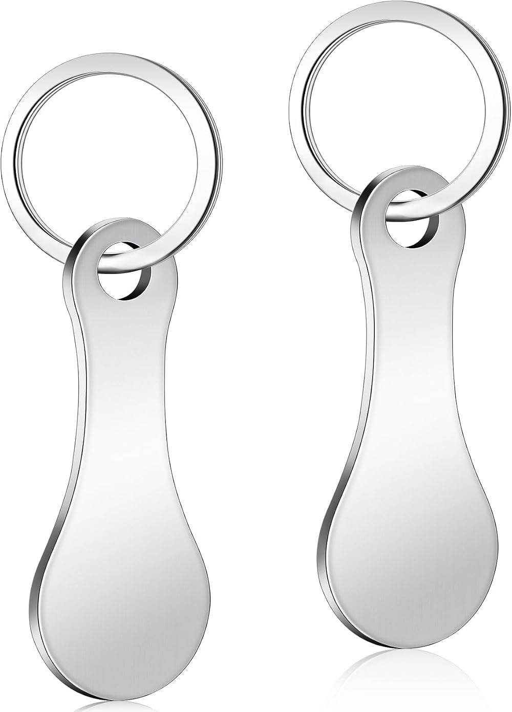 Caianwin 2Pcs Trolley Token Stainless Steel Removable Trolley Key for