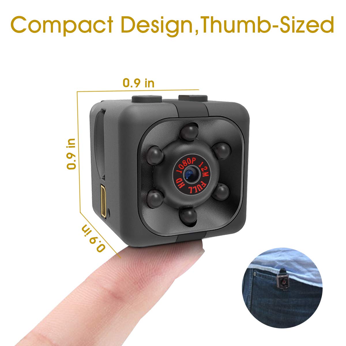 Mini Spy Camera, 1080P HD Hidden Camera Snapshot Video Recorder with