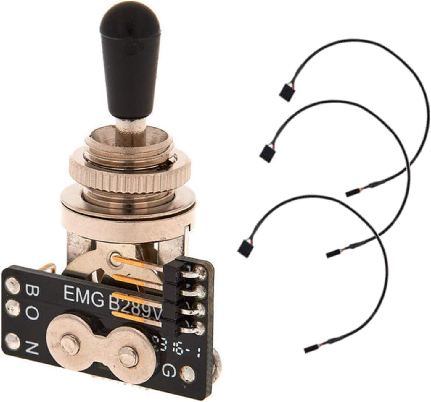 EMG Solderless Toggle Switch with Cables 3 Position Lever Black Knob B289