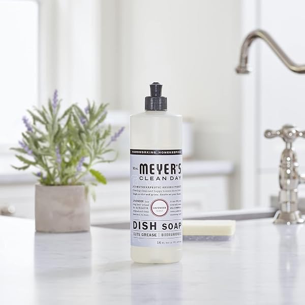 MRS. MEYER’S CLEAN DAY LIQUID DISH SOAP, CRUELTY FREE FORMULA, LAVENDER SCENT, 16 OZ – PACK OF 2