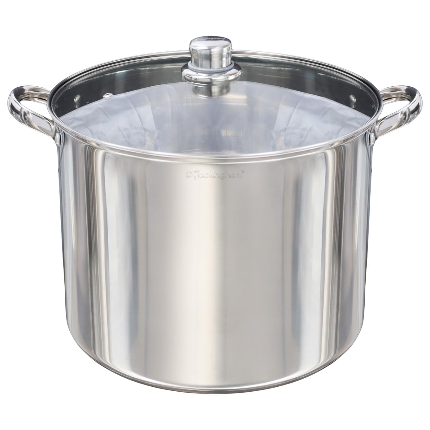 Buckingham Deep Induction Stock Pot with Glass Lid Premium Stainless Steel Multipurpose Large Cooking Pot for Soups Stews (16 litres) — image 1