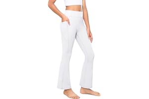 Yitoco Girls Flare Leggings with Pockets High Waisted Bootcut Kids Yoga Pants Dance Workout Athletic Bell Bottoms