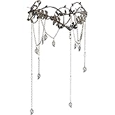 MOSTORY Medieval Elf Headpiece for Women - Viking Fairy Crown with Tassel for Renaissance Renfaire Accessories Cosplay