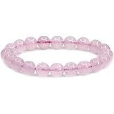 Keleny Gem Semi Precious Gemstones 10mm Round Beads Crystal Stretch Bracelet 7.2 Inch Unisex