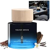 Car Air Freshener 50ML (1.7 FL OZ) Car Air Fresheners Diffuser, Amber Vanilla Fragrance Oil Car Air Freshner, 180+ days Long Lasting Car Perfume, Wooden Cup Design, Made in USA