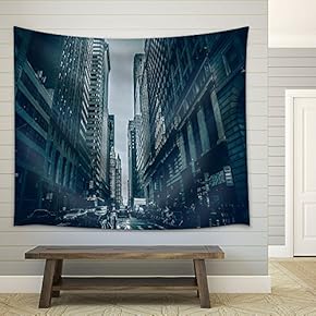 Cars in City Street - Fabric Wall Tapestry Home Decor - 51x60 inches