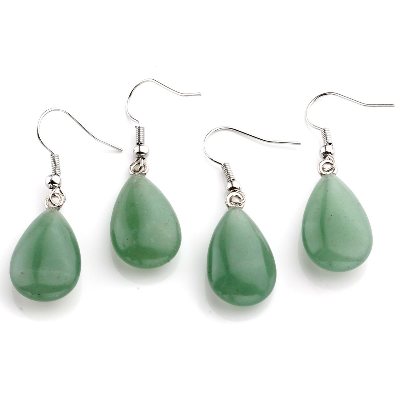 JOVIVI Schmuck-Set,Edelstahl Aventurin Stein Halbmond Stern Anhänger Platt Tropfen Ohrringe Schmuckset Geschenk