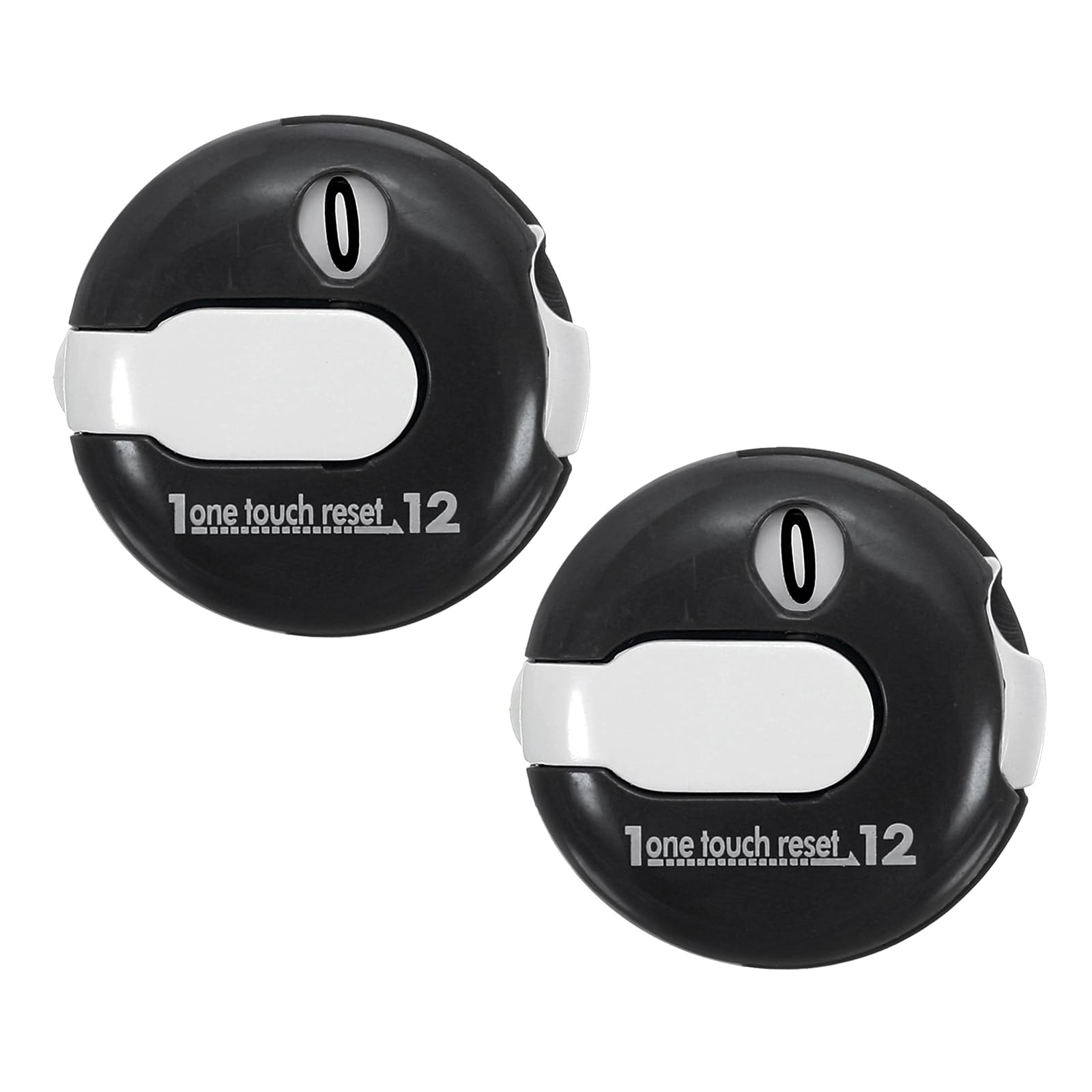 PATIKIL Golf Score Counter, 2 Pack Mini Golf Shot Stroke Attachment Counter Clicker Clip for Golfers Glove Bag Hat, Black White