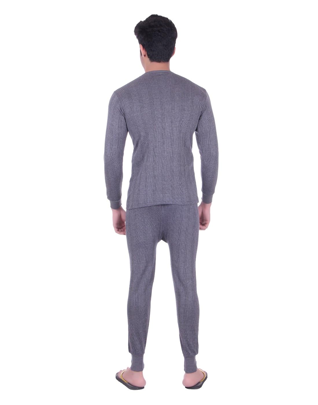 unix men's grey thermal set winter wear (top + bottom) (un3607-$p)