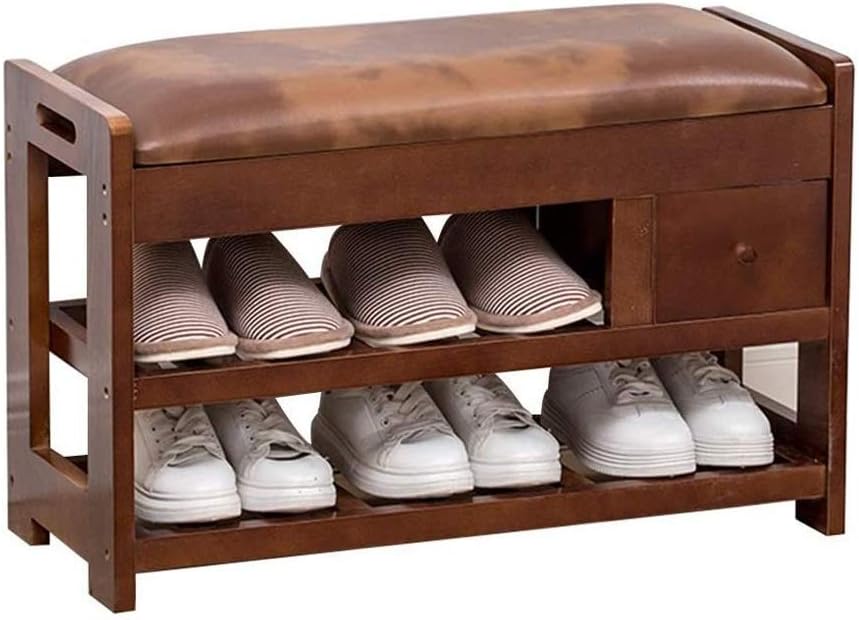 HEMFV Zapatero sólido Banco de Madera del Zapato Moderno Minimalista