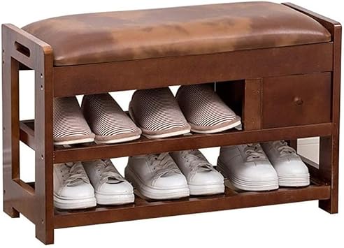 HEMFV Zapatero sólido Banco de Madera del Zapato Moderno Minimalista