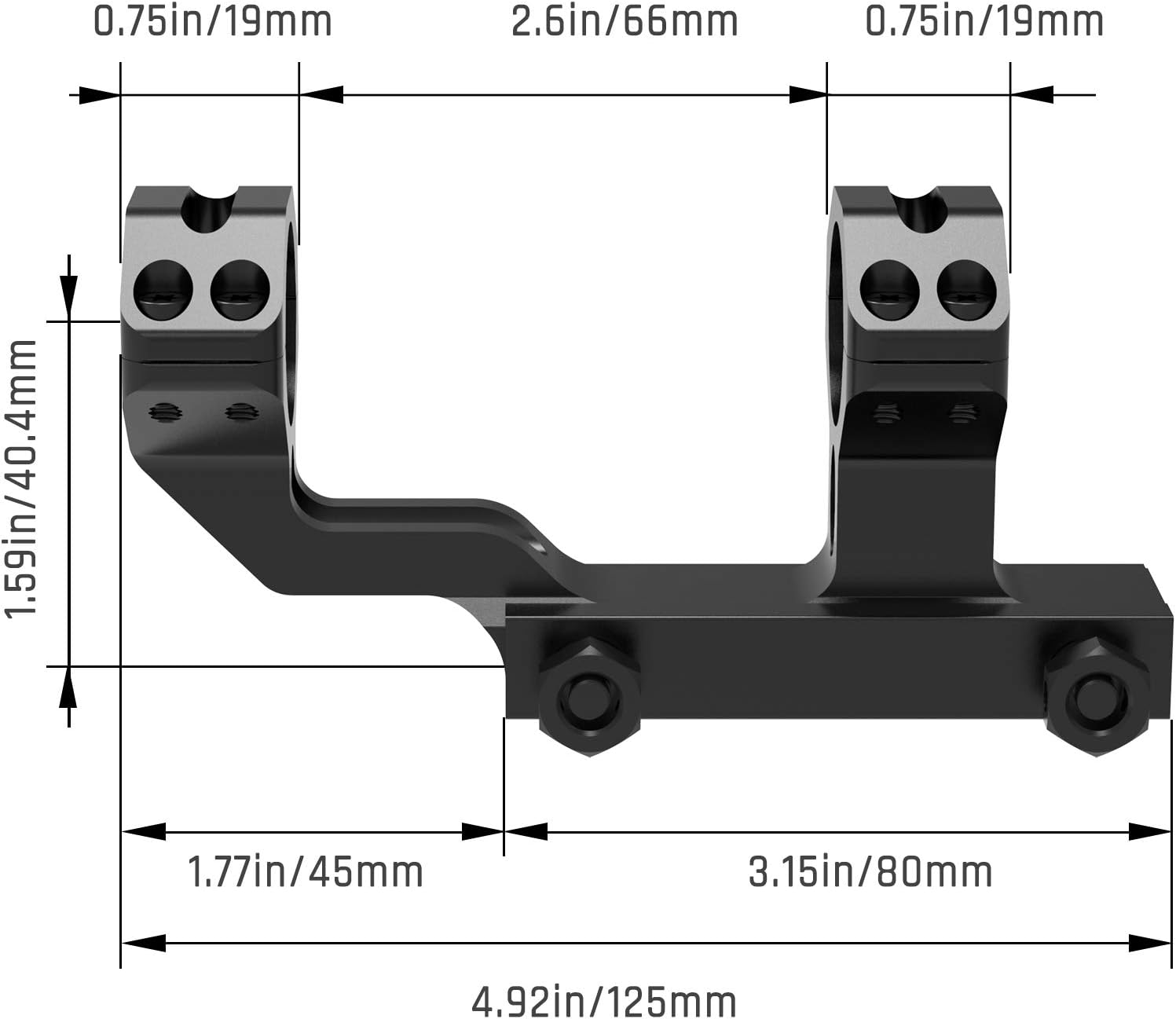 Feyachi SRM12 Scope Mount Offset Cantilever Dual Ring 1 Inch Diameter Riflescope Picatinny Mount : Sports & Outdoors