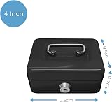 Cathedral Products Key Lockable Cash Box 6 Compartment Tray 4 Inch Black view 2