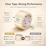 1ABOVE Clear Packing Tape 48mm x 66m Six Rolls 54 Microns Heavy Duty view 4