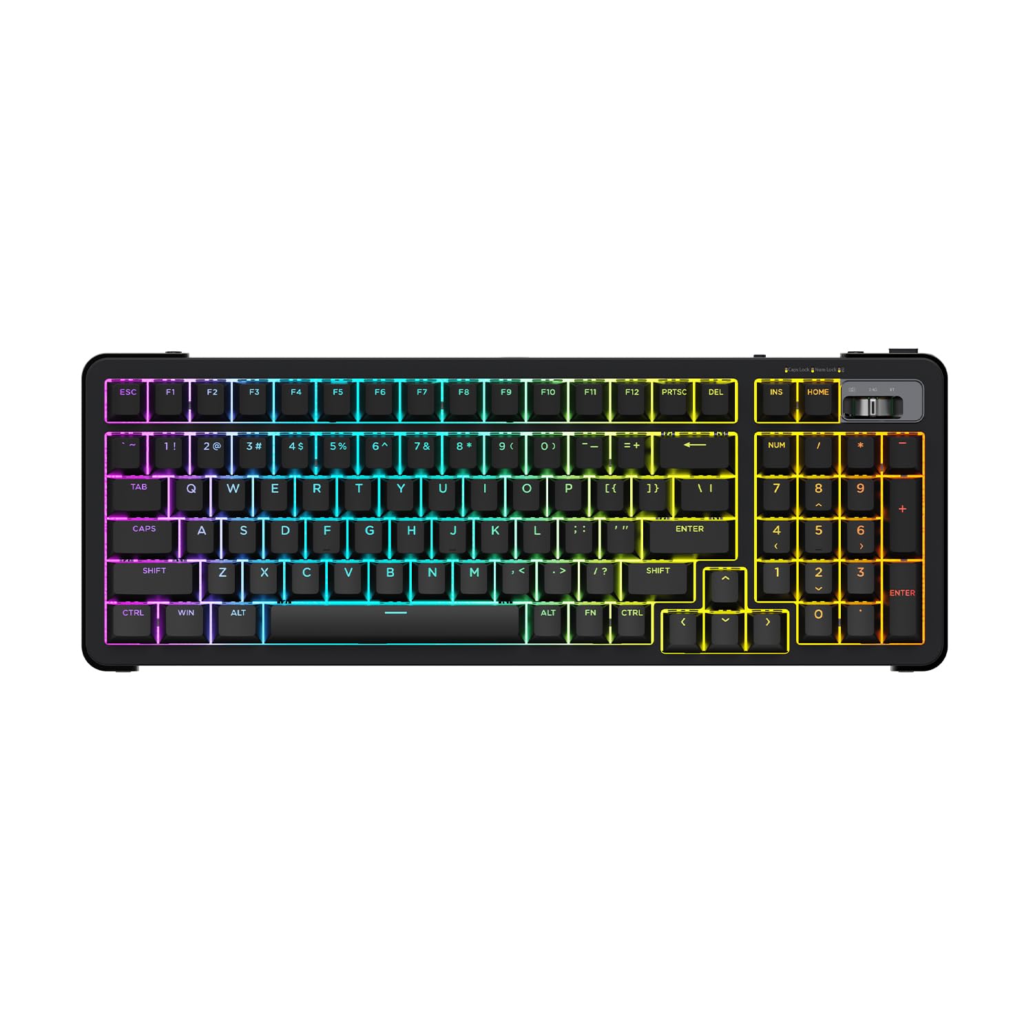 ROYALAXE D98 Wireless Mechanical Keyboard, BT/2.4G/USB-C Tri-Mode Hot Swappable with PBT Keycaps, Linear Switches, Gasket Structure, RGB Backlit Gaming Keyboard for Win/Mac/iOS/Android