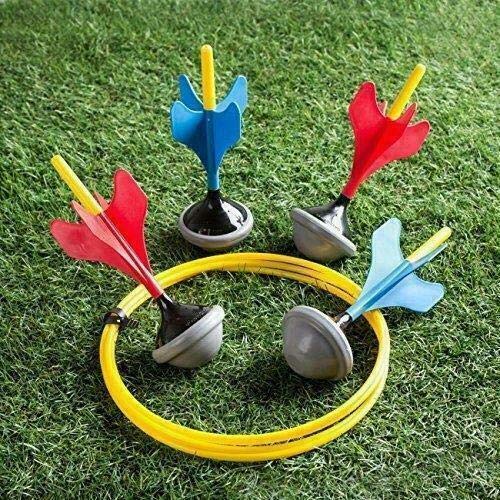 Mantraraj Lawn Dart Game Set Garden Outdoor Summer Holiday Fun Dart Toss 4 Darts 2 Rings For Children and Adults Toss Game Fun Backyard Family Games for Boys and Girls Outside Toys