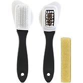 Suede Brush, 2Pcs Suede Nubuck Cleaning Brush with 1 Suede Decontamination Eraser for Suede Frosted Leather Suede Leather and