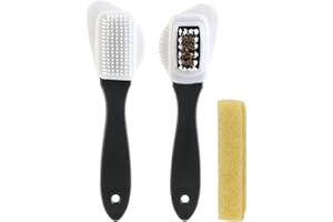 Suede Brush, 2Pcs Suede Nubuck Cleaning Brush with 1 Suede Decontamination Eraser for Suede Frosted Leather Suede Leather and