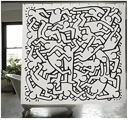 Shower Curtain Piece Keith Haring Amazon Co Uk Kitchen Home