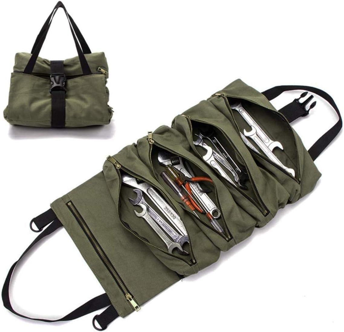 Hot Sale Roll Tool Roll Multi-Purpose Tool Roll Up Bag Wrench Roll Pouch Hanging Tool Zipper Carrier Tote