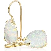 14K Solid Gold Earrings - Gemstone Earrings for Women - 14K Gold Earrings for Women - Birthstone Earrings - Teardrop Earrings for Women - Gold Dangle Earrings - Small Dainty Earrings