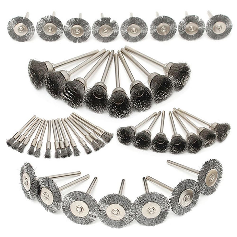 Bestgle 45PCS Steel Wire Wheel Brushes Polishing Set, Buffing Accessories Kit for Rotary Tool, Rust Removal & Surface Cleaning