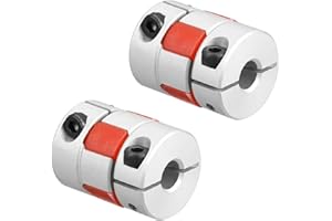 TA-VIGOR 2pcs 1/4 inch to 1/4 inch Shaft Coupling, L25 x D20 Flexible Clamp Jaw Shaft Coupling, Flexible Beam Shaft Coupler Joint Connector for 3D Printer,DIY Robots, CNC Machine,Motor Accessories