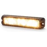 ECCO LED High-Intensity 6 LED Amber Directional Multi-Mount 0.9 amps 12V 24V Waterproof Warning Light Construction Caution Lights for Truck Off Road car Commercial Vehicles, 5 Year Warranty