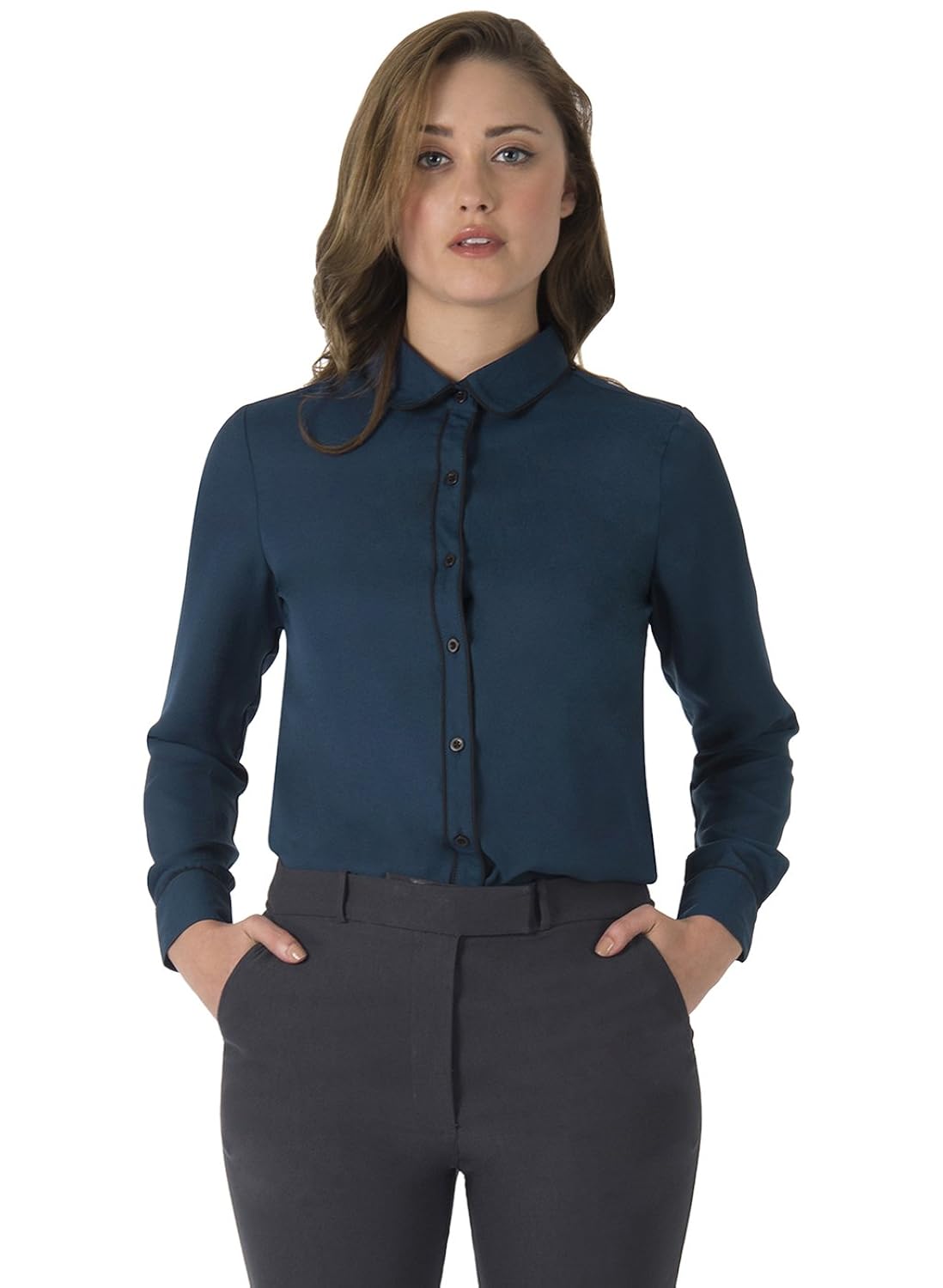 faballey women's regular fit georgette shirt