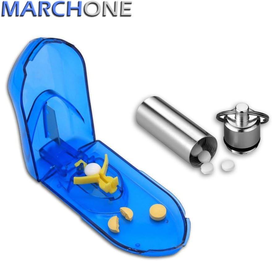 MARCHONE Tablet Cutter Pill Cutter Splitter for Small Pills with Pill Box Case