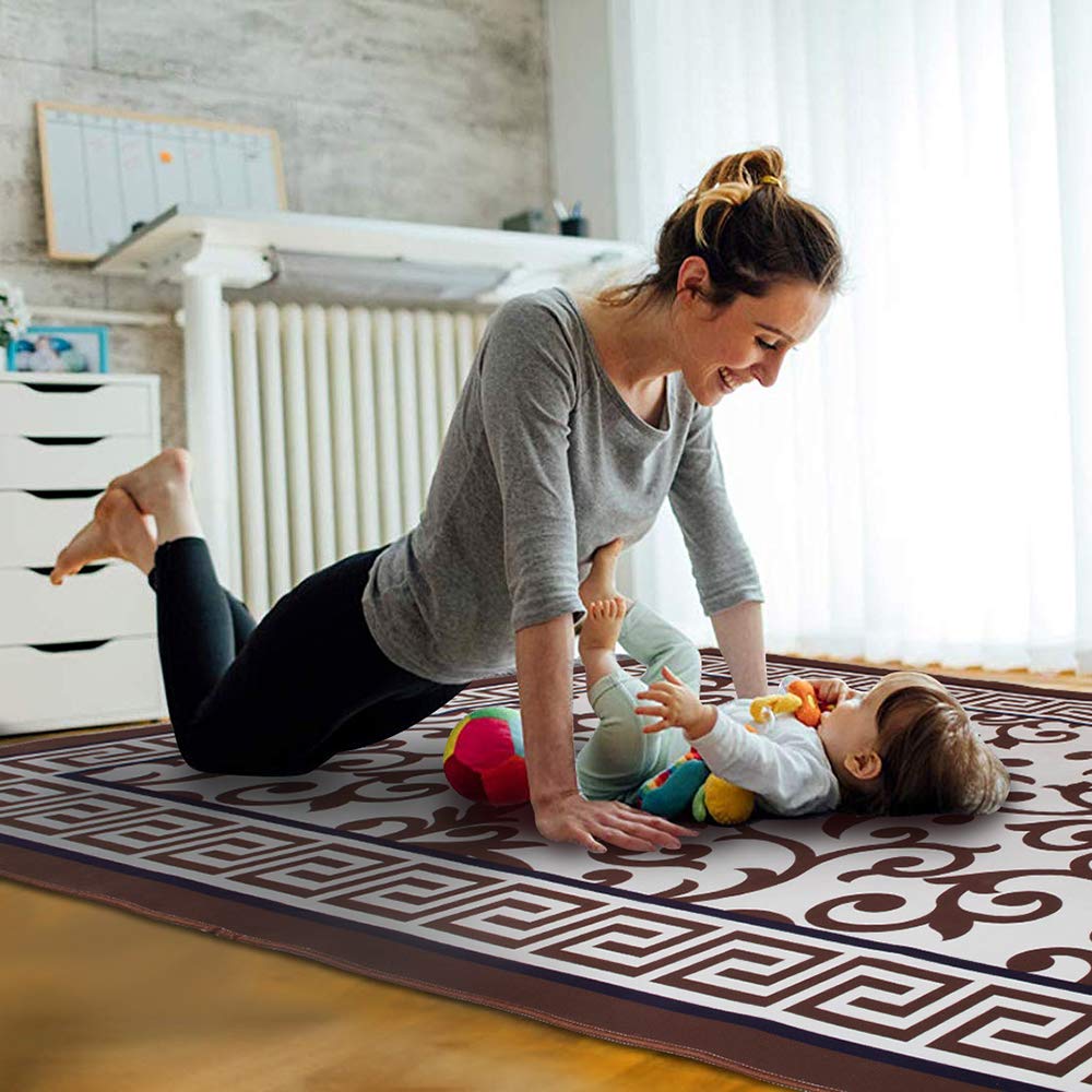 XBDUS Large Area Rugs, Vintage Distressed Rugs for Living Room Kids Bedroom Home Decor, Indoor Outdoor Floor Carpet, 4\'x6\'