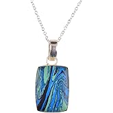 Manilata Blue Agate Crystals Pendant Necklace, Unusual Gemstone, Dainty Women Fashion Jewelry, Birthday, Gift for Her, Gemstone Jewelry (blue agate B)