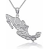 Claddagh Gold 925 Sterling Silver Map Mexicanos Country Map Of Mexico Pendant Necklace