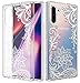 Thinkart Designed for Galaxy Note 10 Case White Flower the Transparent Hard PC Back Slim and TPU Grip Bumper Case Compatible for Samsung Galaxy Note 10 Phone (White Flower)