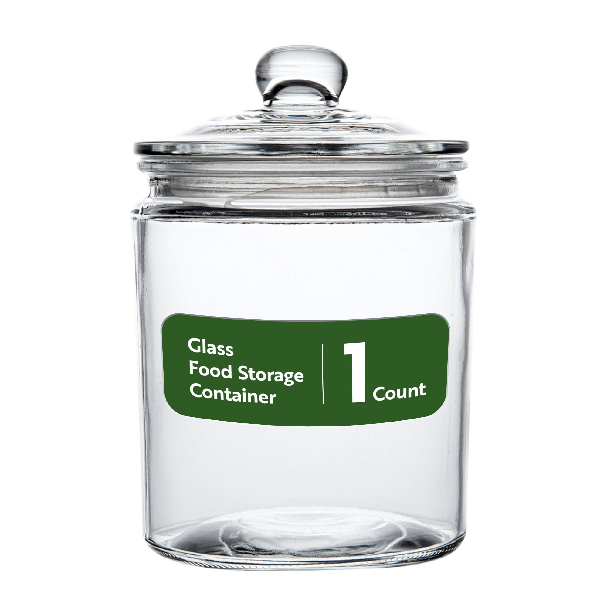 Photo 1 of Restaurantware Vetri 0.5 Gallon Glass Storage Jar 1 Dishwashable Glass Cookie Jar - Airtight Seal Wide Opening Clear Glass Candy Jar Knob Handle Lid For Kitchen Laundry Or Storage