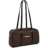 Dasein Faux Suede Shoulder Purses Retro Hobo Handbag Boston Style Bag East West Satchel for Women