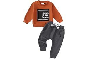 Yvowming Baby Boy Clothes Fall Clothes Truck Print Long Sleeve Pullover Tops + Pant Sets Toddler Winter Outfits