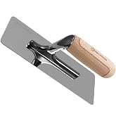 ROLLINGDOG Venetian Plaster Trowel | Mirror Polished 420 Stainless Steel Blade, Ergonomic Beech Handle for Decorative Finish and Polish(9.5inchX3.5inch)