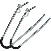 Ladder Stabilizer for Roof, Ladder Standoff Brackets with Foam Elbows and Anti-Shedding Device, Silver